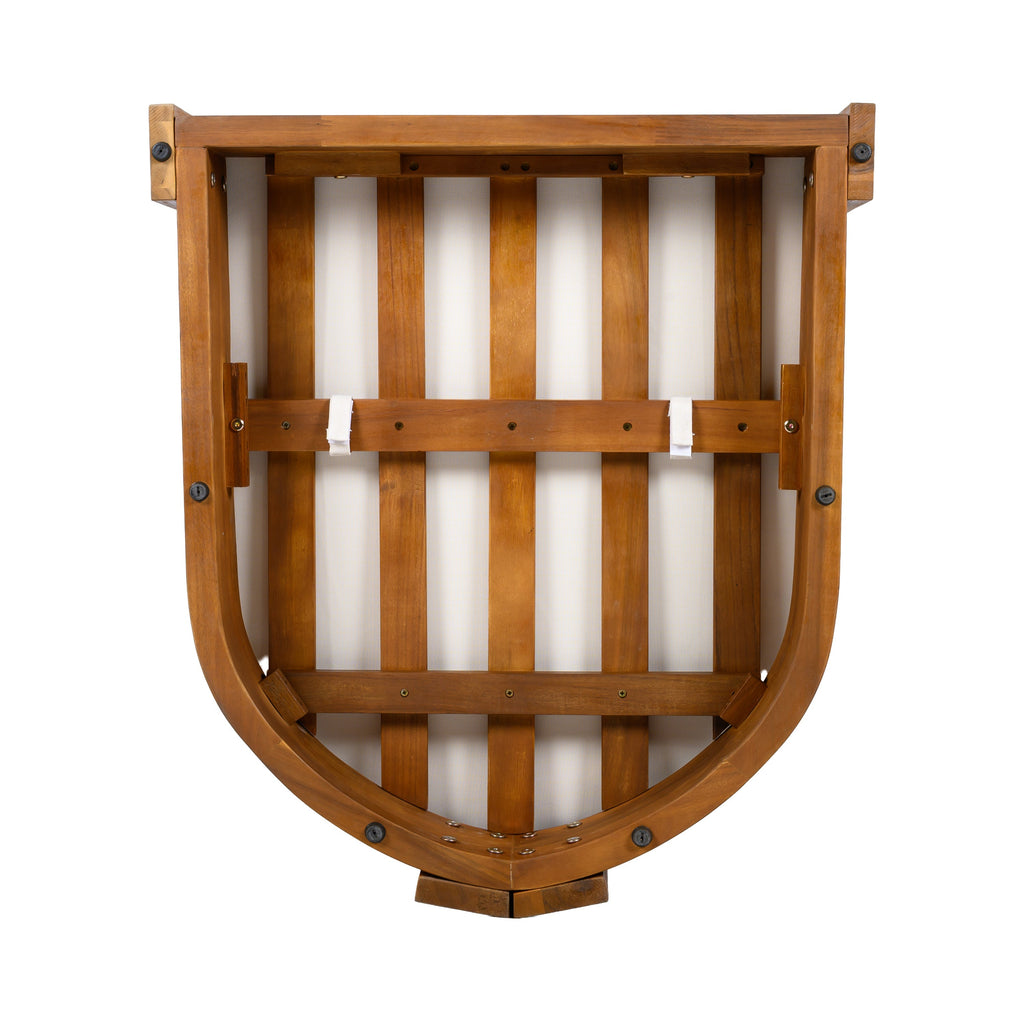 Wooden wall sconce with a shield design on a white background