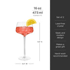 Lot de 2 verres à spritz Amaro Raye en cristal biseauté