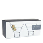 Lot de 2 verres à martini sans pied en cristal à base épaisse Raye
