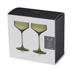 Réserver des verres à pied Nouveau Crystal Coupe de couleur sauge, lot de 2