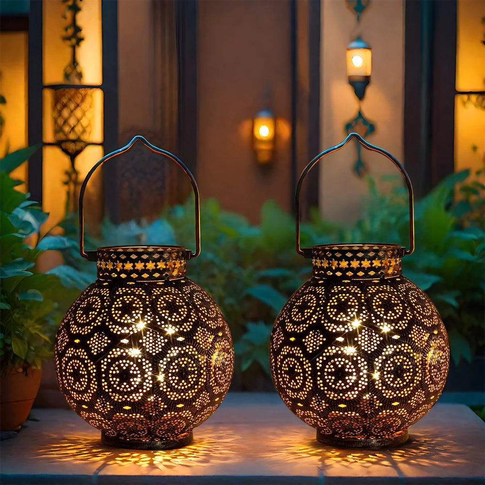 Moroccan Style Metal Table Lamp (Set of 2)