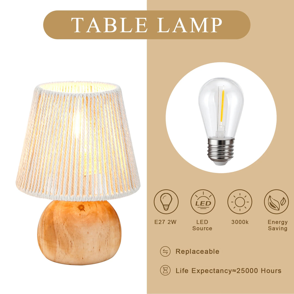 Woven Cotton Rope Table Lamp 8" (Set of 2)