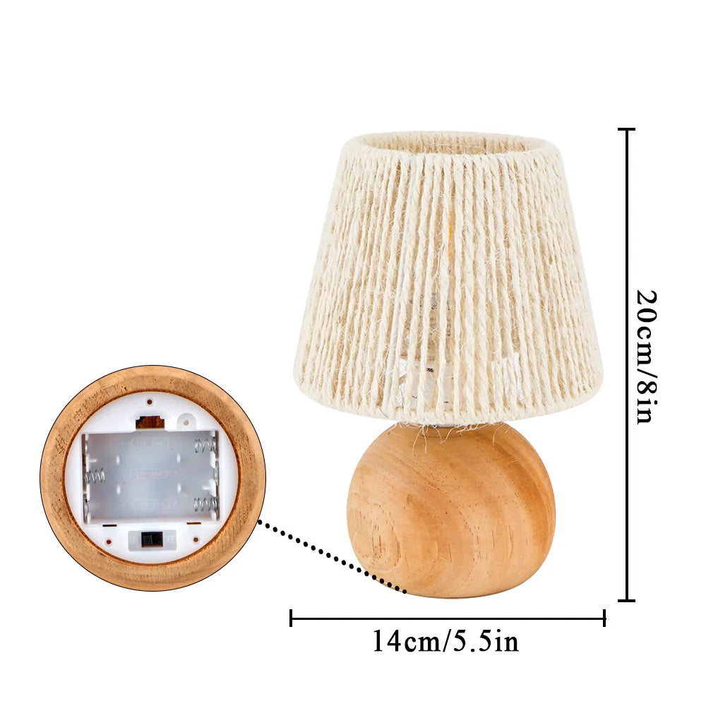 Woven Cotton Rope Table Lamp 8" (Set of 2)