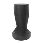 black side table side profile on a white background