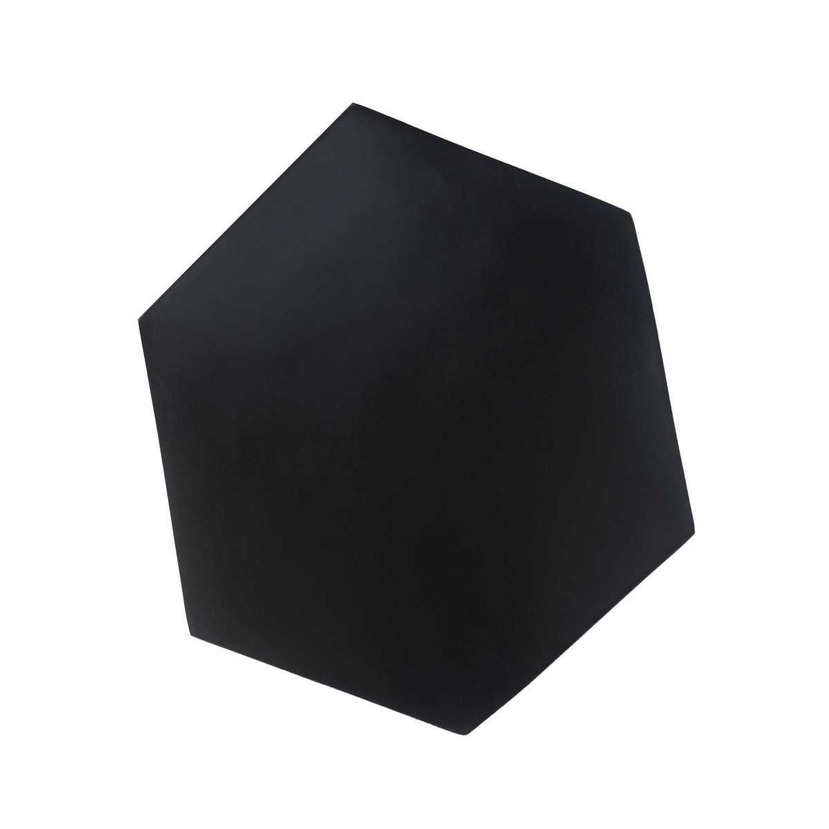 Black geometric tabletop on a white background