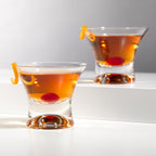 Lot de 2 verres à cocktail sans pied en cristal lourd Raye