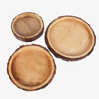 Lot de 3 coupes en bois d'écorce