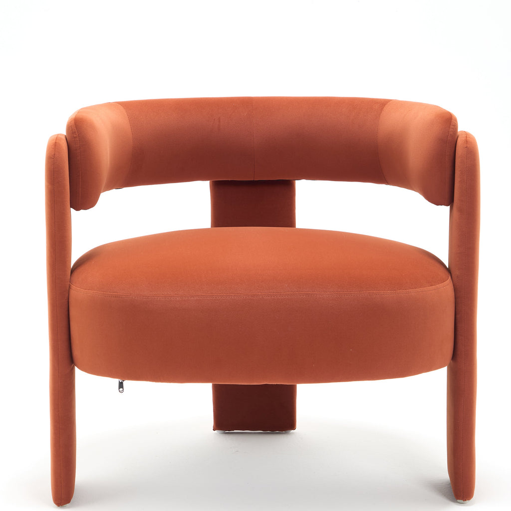 Orange armchair on a white background