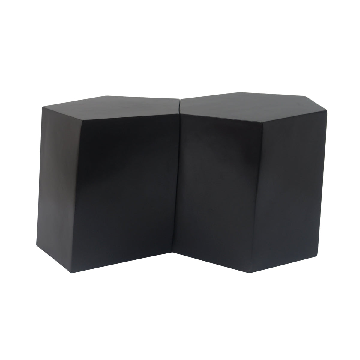 Black geometric coffee table on a white background