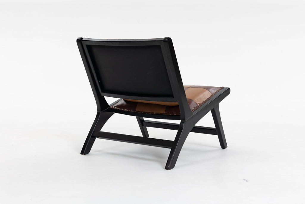 Black and brown chair's back on a white background