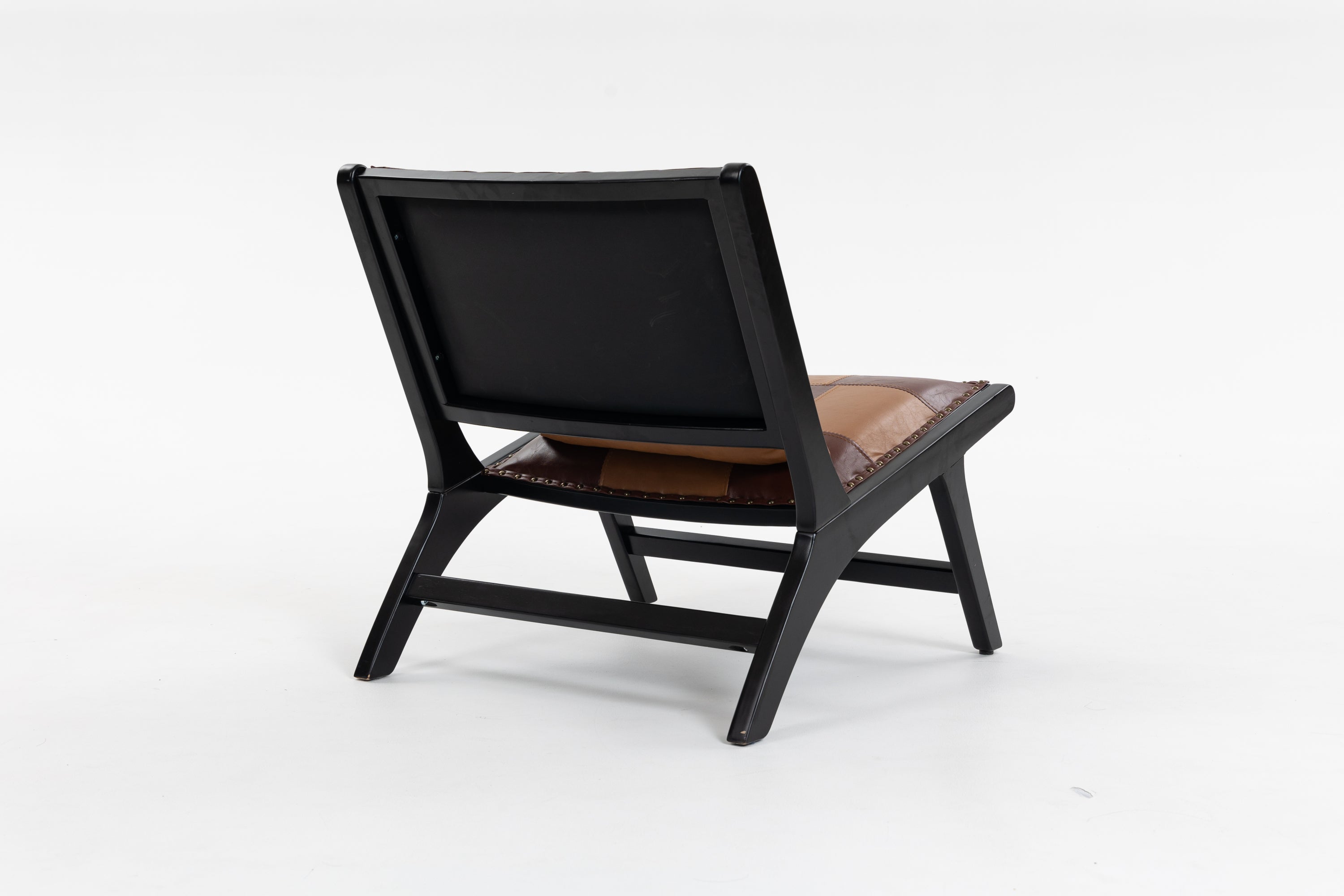 Black and brown chair's back on a white background