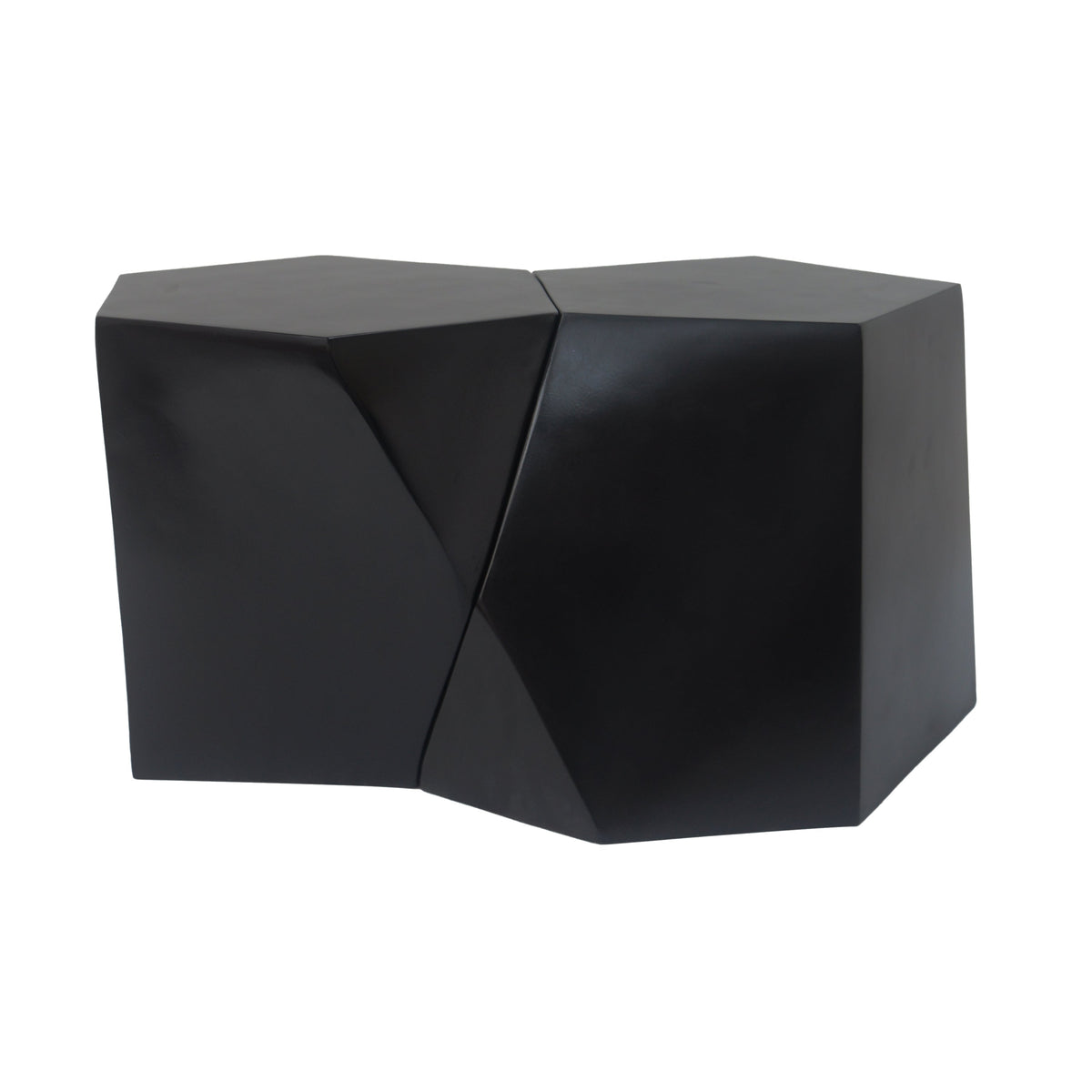 Black geometric coffee table on a white background