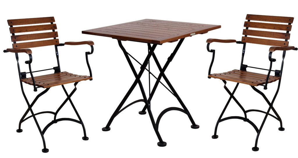 DemarForge Folding Square Table - Stackable - European Chestnut Wood Clear Coated
