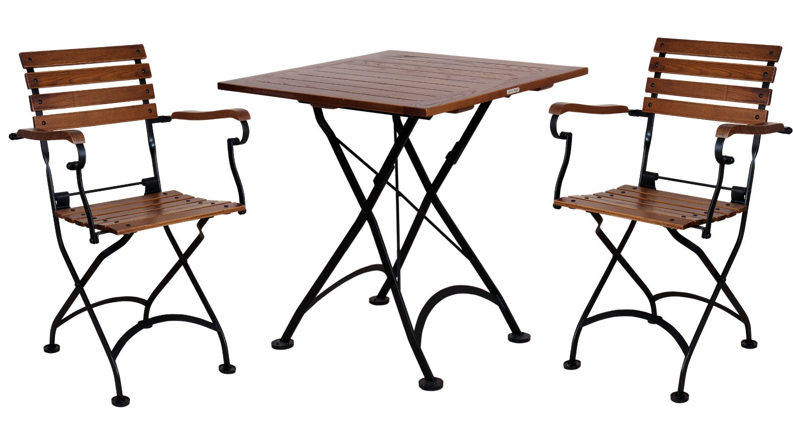 DemarForge Folding Square Table - Stackable - European Chestnut Wood Clear Coated