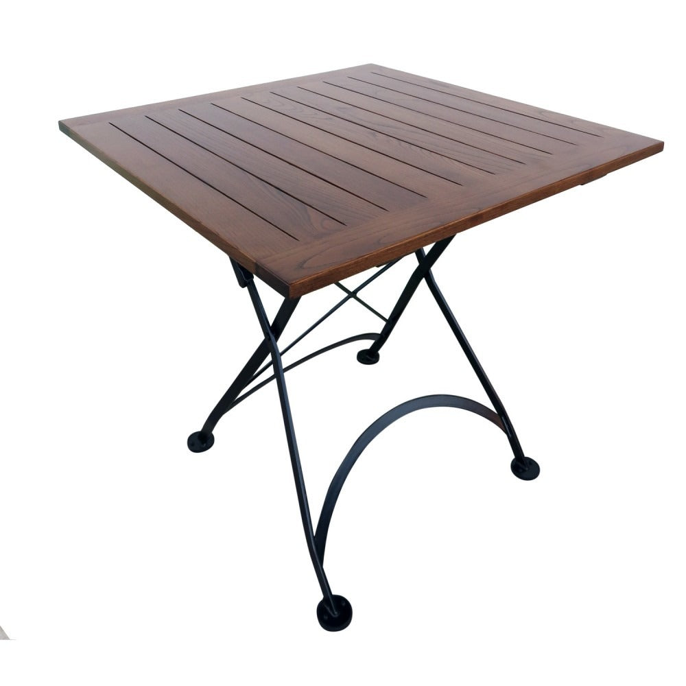 DemarForge Folding Square Table - Stackable - European Chestnut Wood Clear Coated