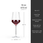 Lot de 2 verres à pied en cristal biseautés Raye