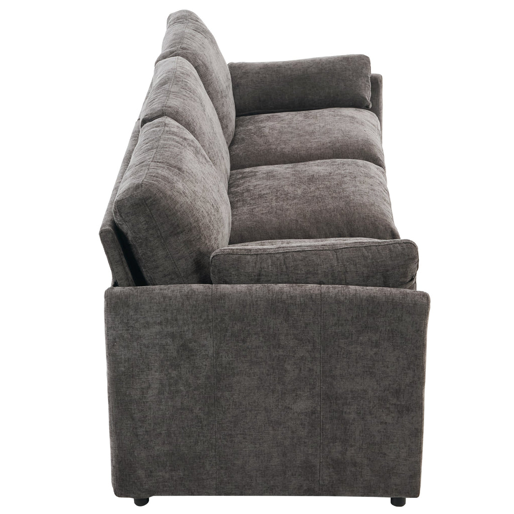 Gray sofa on a white background