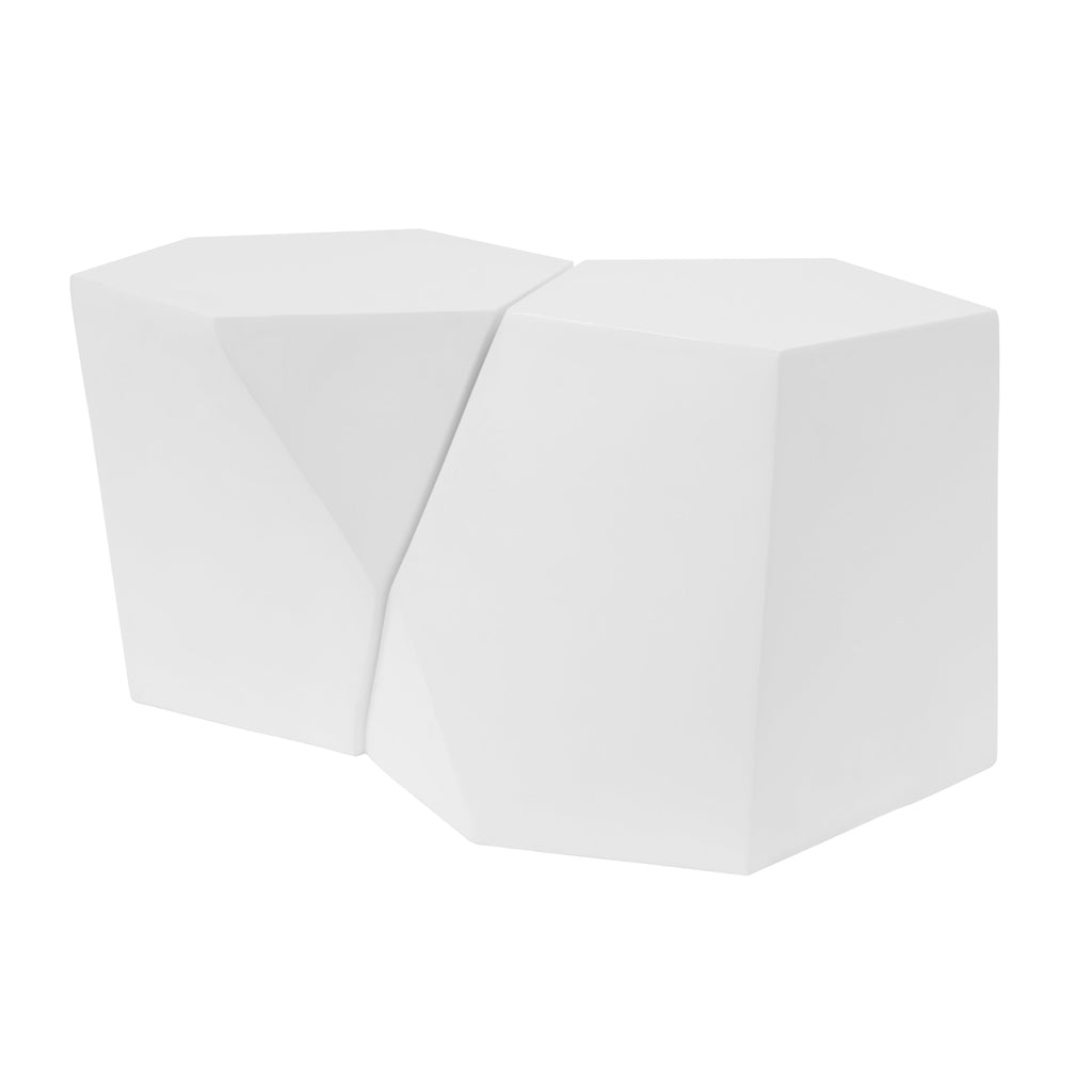 White coffee table on a white background