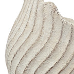 Textured planter stone wall with horizontal lines on a white background