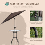 6.2ft x 6.2ft umbrella with crank handle and tilt control on a beige background