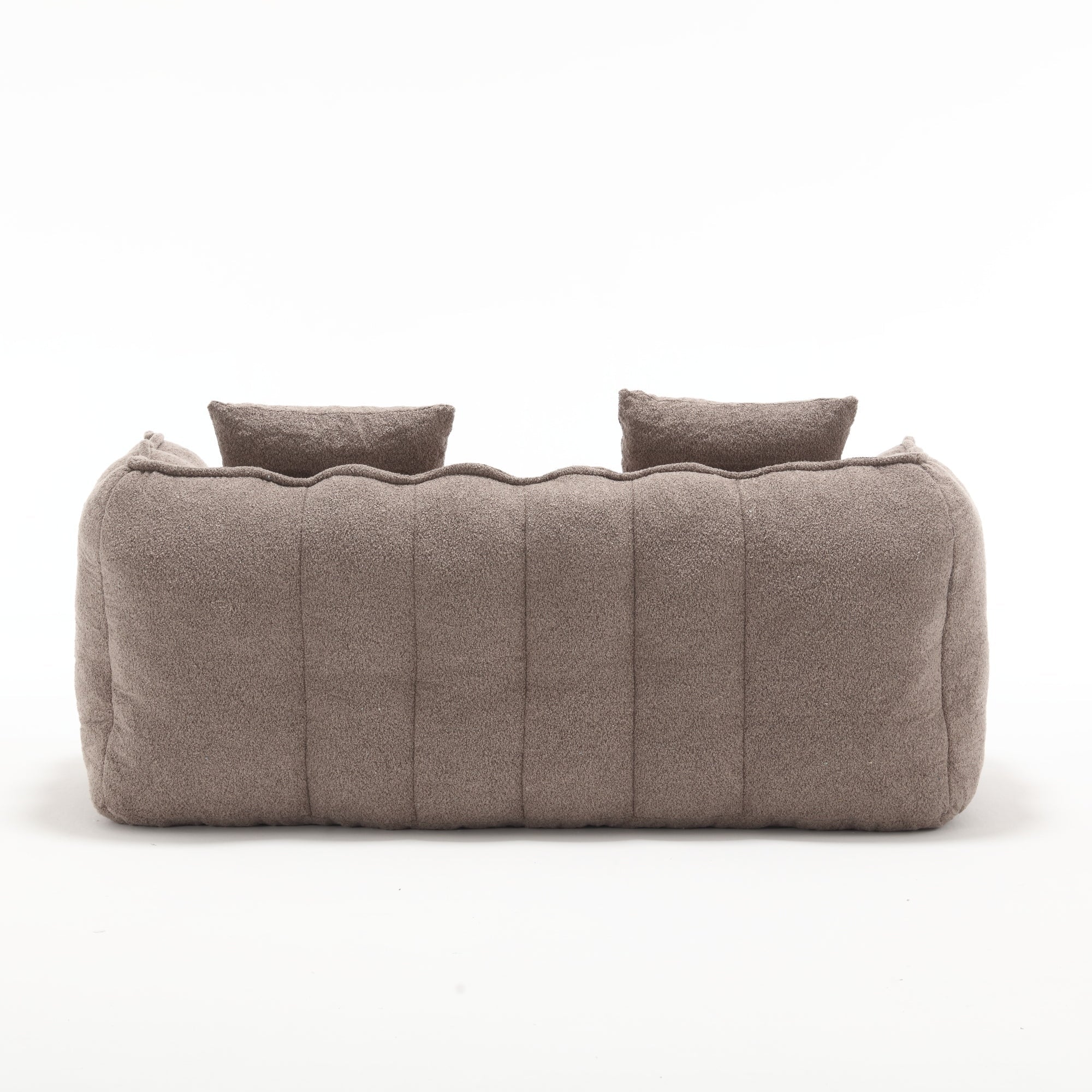 Gray sofa back with two cushions on a white background