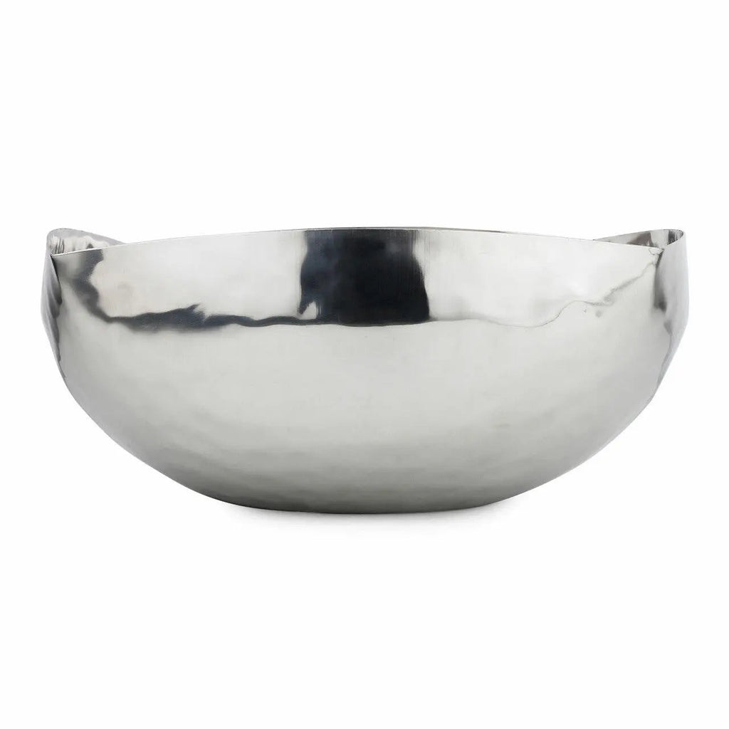 Marble-patterned metal bowl on a white background