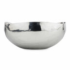 Marble-patterned metal bowl on a white background