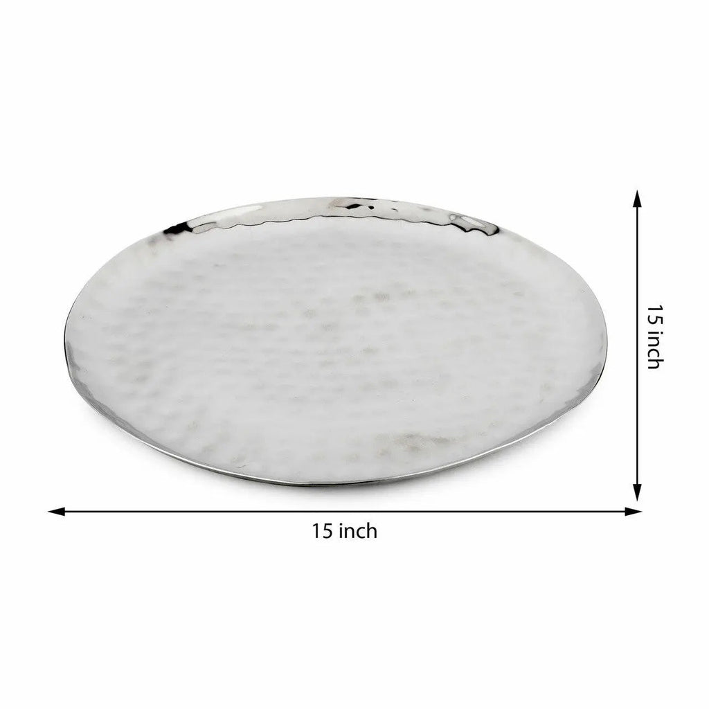 Full Polished Stainless Steel 14"-15" Round Service Tray
