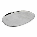Plateau de service ovale en acier inoxydable poli 18"x11"