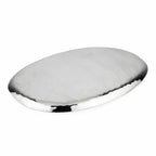 Plateau de service ovale en acier inoxydable poli 18"x11"