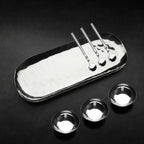 Ensemble de 7 pièces pour condiments, martelé