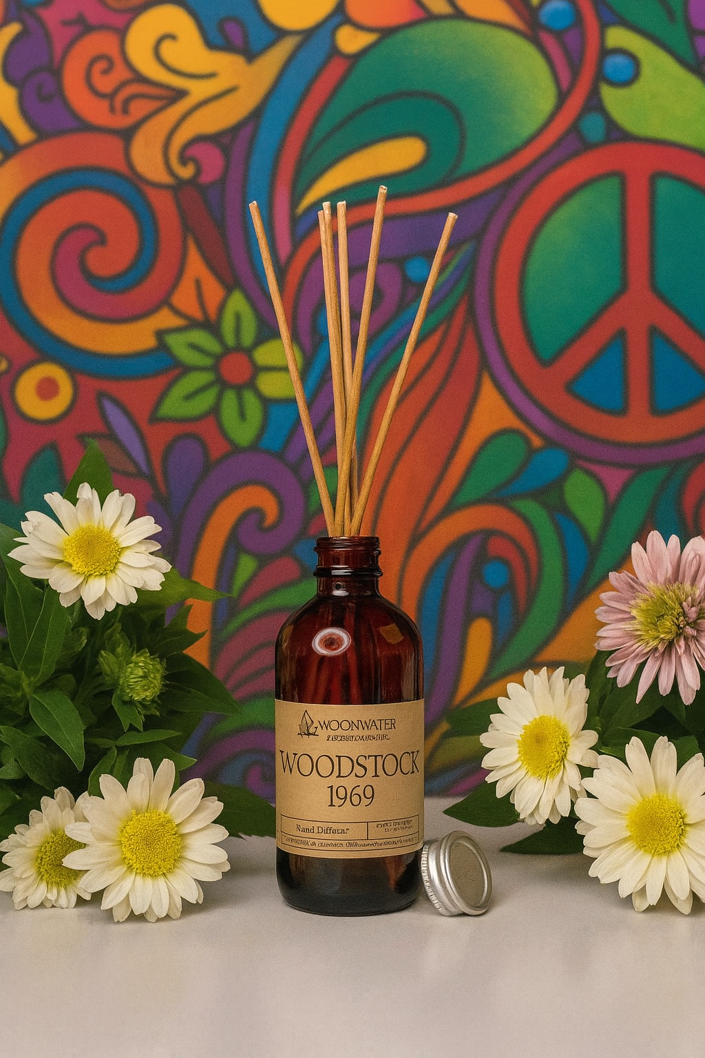 Woodstock 1969 - REED DIFFUSER - Hemp, Grass, Nag Champa & Patchouli