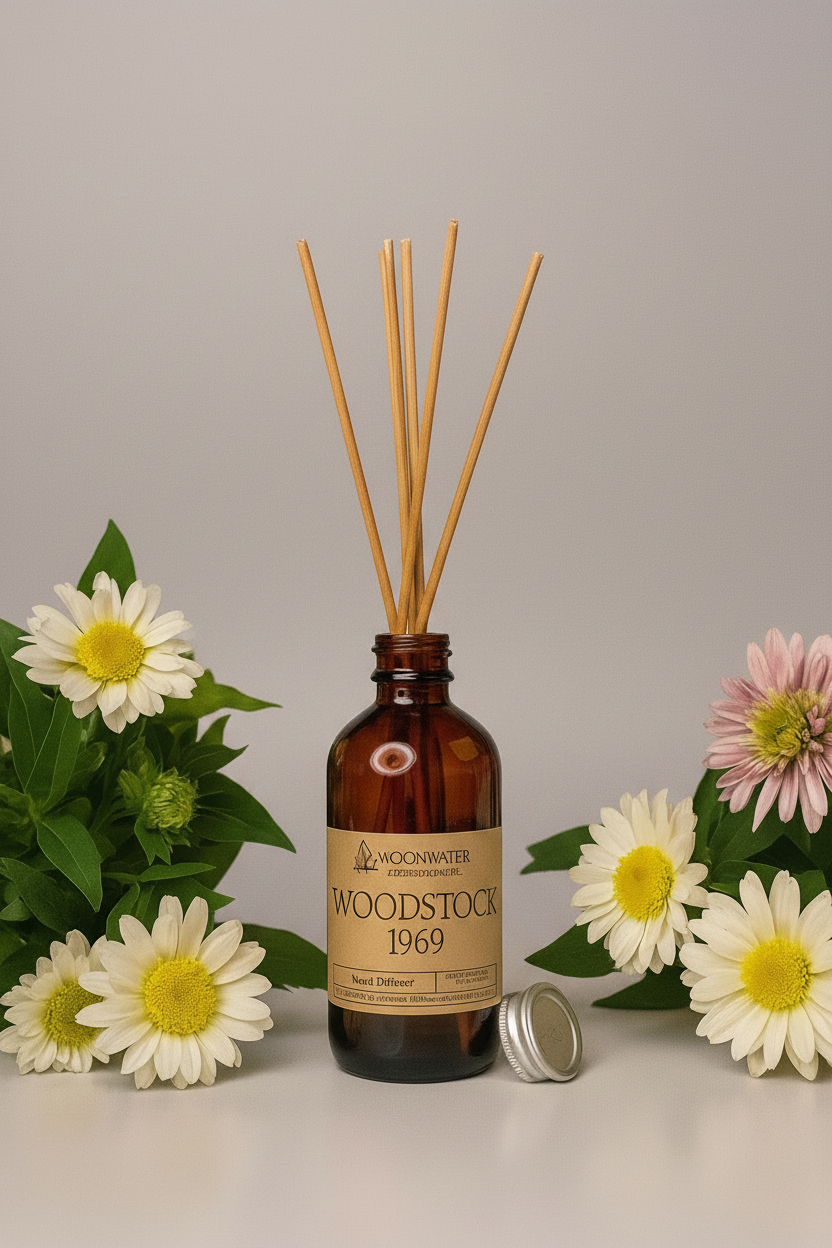 Woodstock 1969 - REED DIFFUSER - Hemp, Grass, Nag Champa & Patchouli