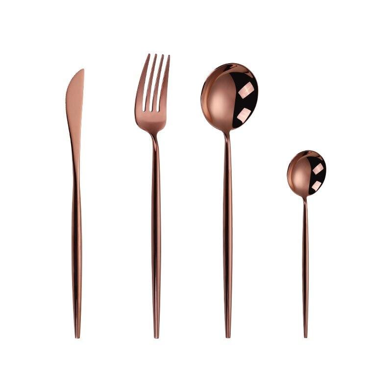 Rosegold color flatware set