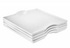 Service de vaisselle carré en porcelaine