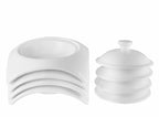 Service de vaisselle carré en porcelaine
