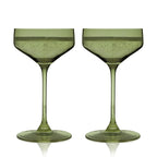 Réserver des verres à pied Nouveau Crystal Coupe de couleur sauge, lot de 2