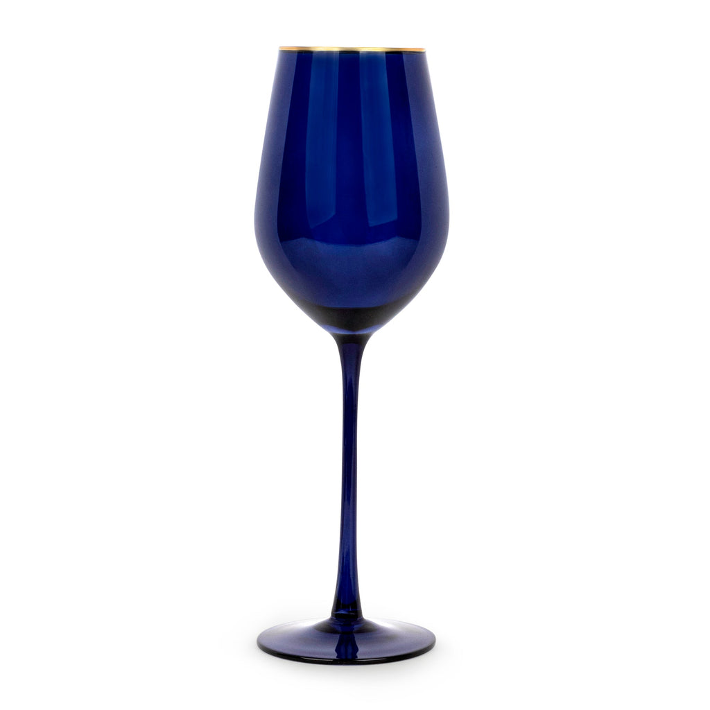 Navy Gloss Wine Glasses - Set of 4