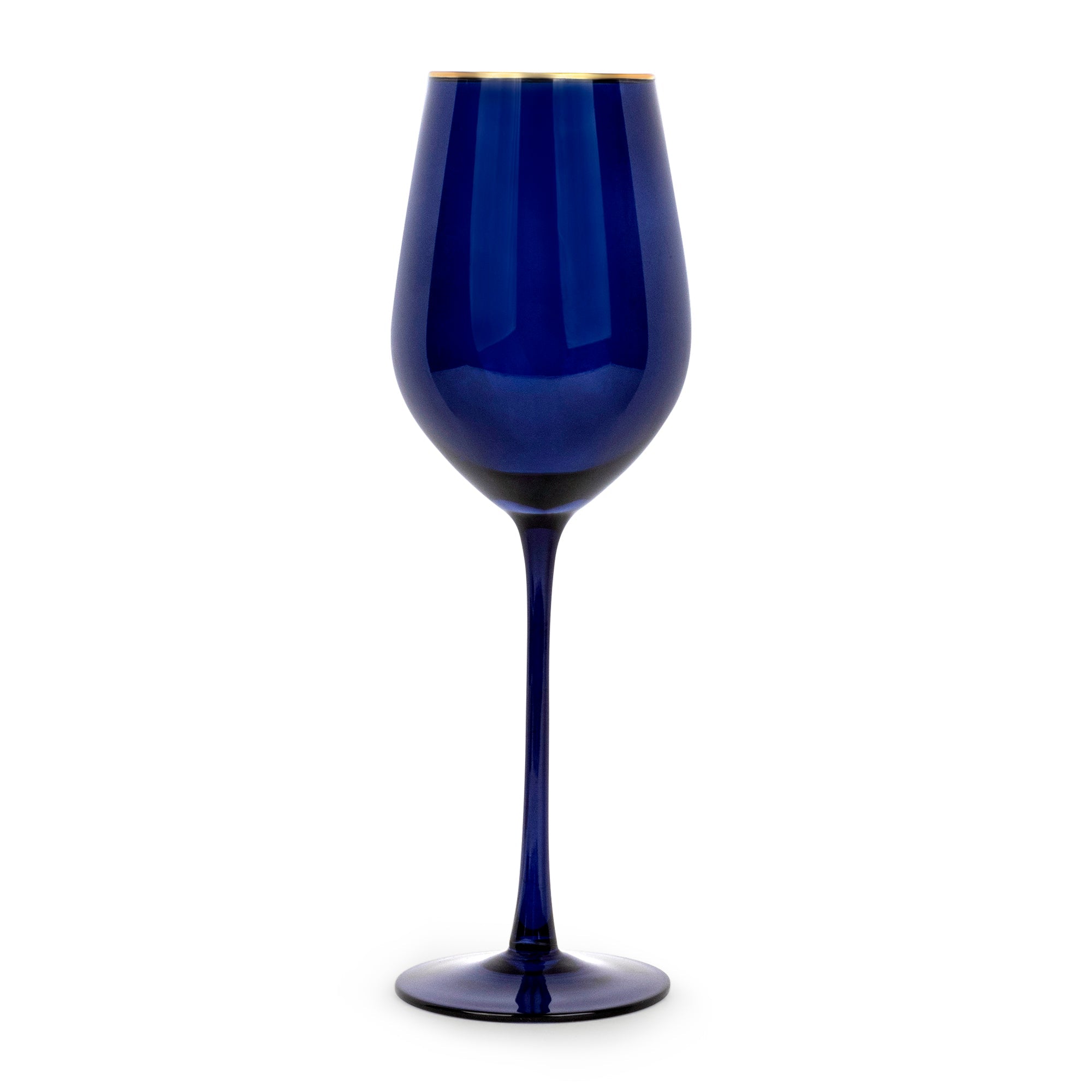 Navy Gloss Wine Glasses - Set of 4