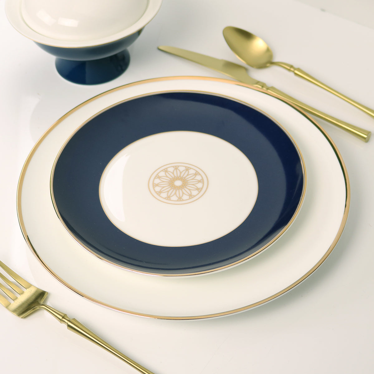 New Sapphire Blue Jewel Salad Plate - Set of 4