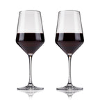 Lot de 2 verres à pied en cristal biseautés Raye
