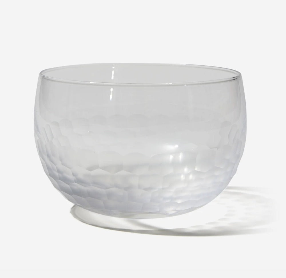 Hive Nut Bowl | Honeycomb Handblown & Hand-etched Dish 18 oz