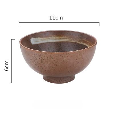 Modern Ceramic Bowl Terracota small — dimension diagram showing 11 cm × 6 cm, matte brown reactive glaze