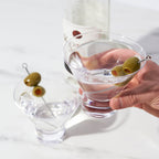 Lot de 2 verres à martini sans pied en cristal à base épaisse Raye