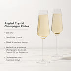 Flûtes à champagne Raye Angled Crystal, lot de 2