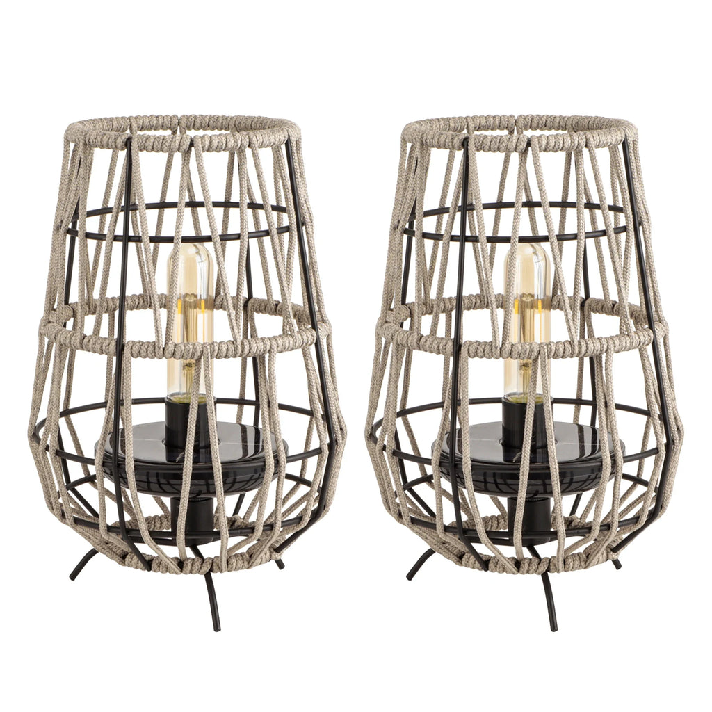Solar Lantern Outdoor Table Lamp or Hanging Solar Lights (Set of 2)