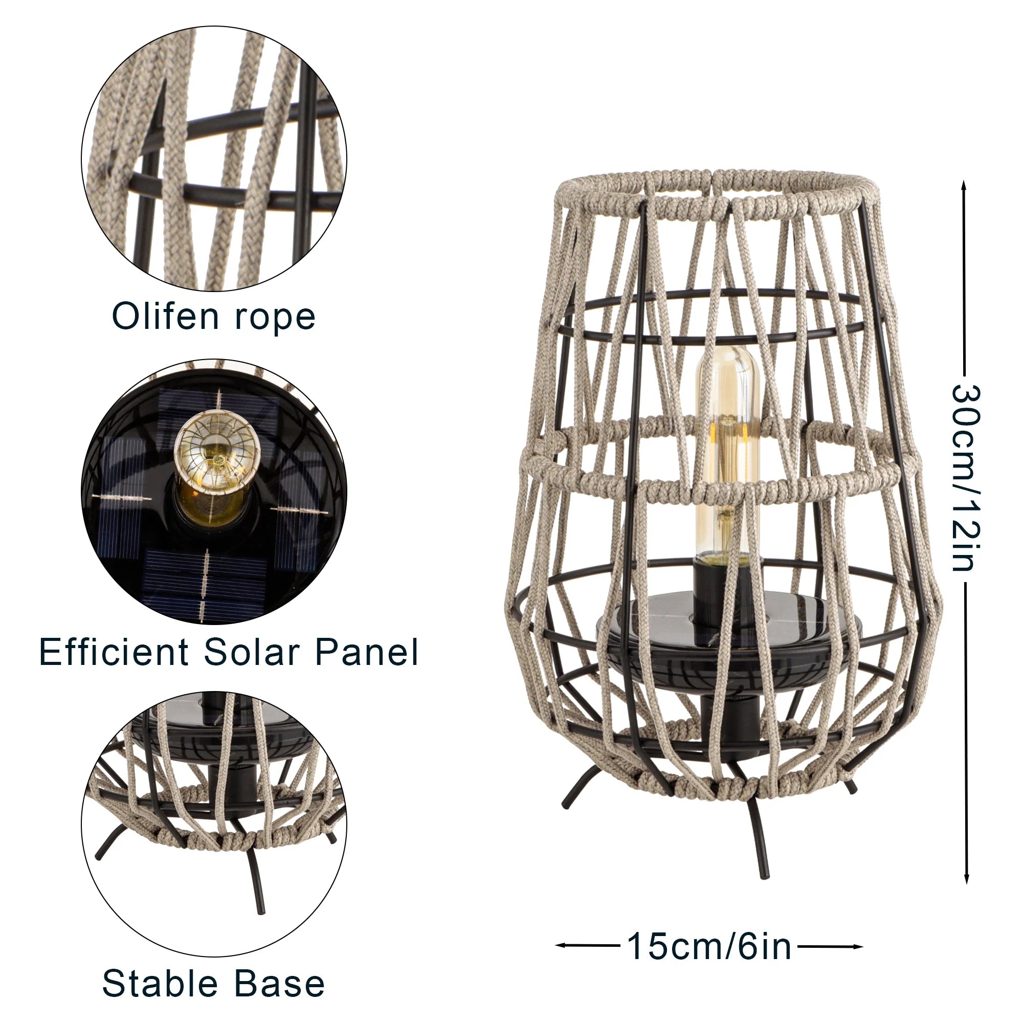 Solar Lantern Outdoor Table Lamp or Hanging Solar Lights (Set of 2)