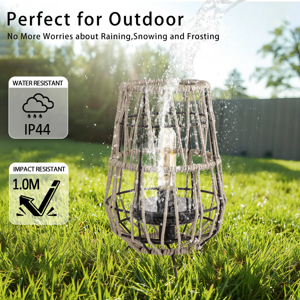 Solar Lantern Outdoor Table Lamp or Hanging Solar Lights (Set of 2)