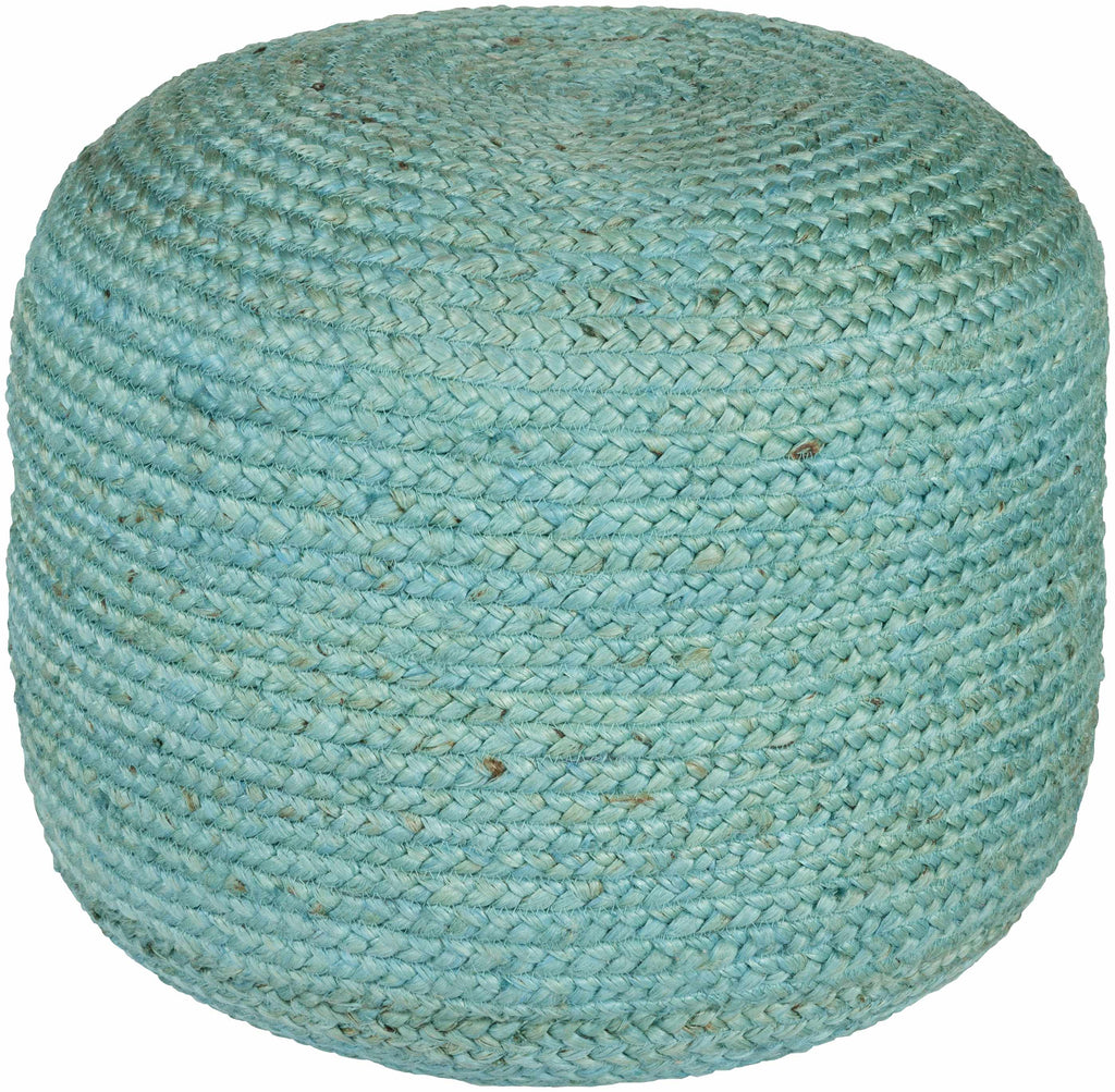 Pouf en jute tricoté Jenkinjones Aqua