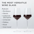 Raye Angled Crystal Bordeaux Decanter & Wine Glass Set